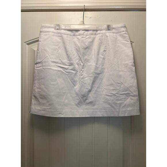 Renuar Women Lightweight Casual Stretch Tennis‎ Pull On Golf Skirt Size 14 White - Picture 2 of 3